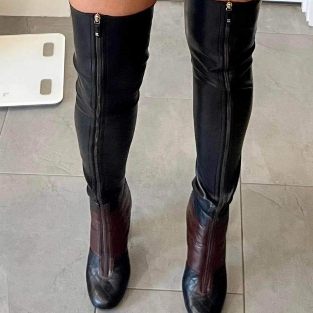 Chanel over the knee boots